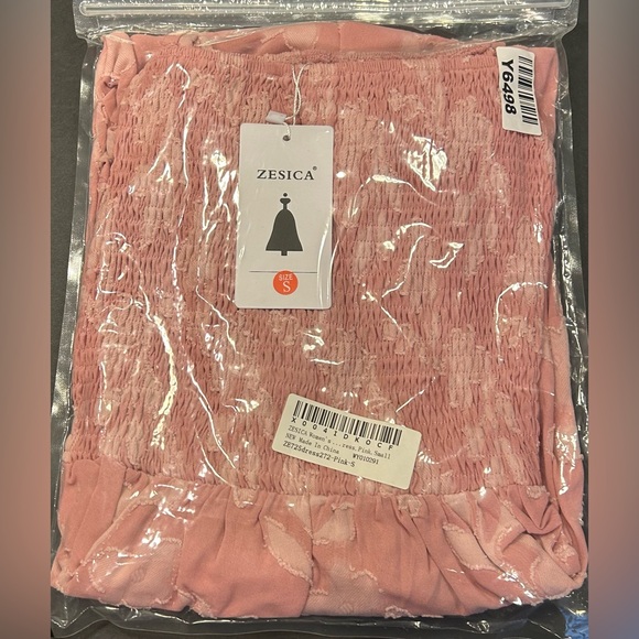 Zesica - Women's Summer Boho Floral Midi Dress, Size Small, Pink - Picture 3 of 4